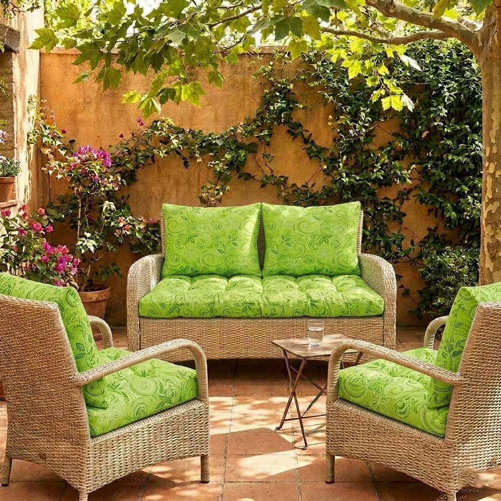 Jastuci Za Baštensku Garnituru - Dvosed 120cm i Dve Fotelje FRESH GREEN