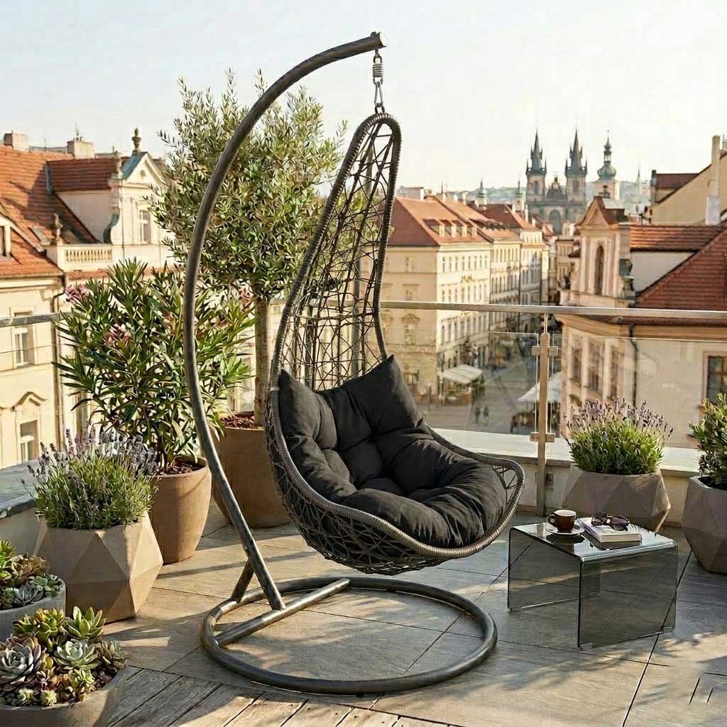 Jastuk Za Ratan Ljuljašku Za Jednu Osobu BLACK