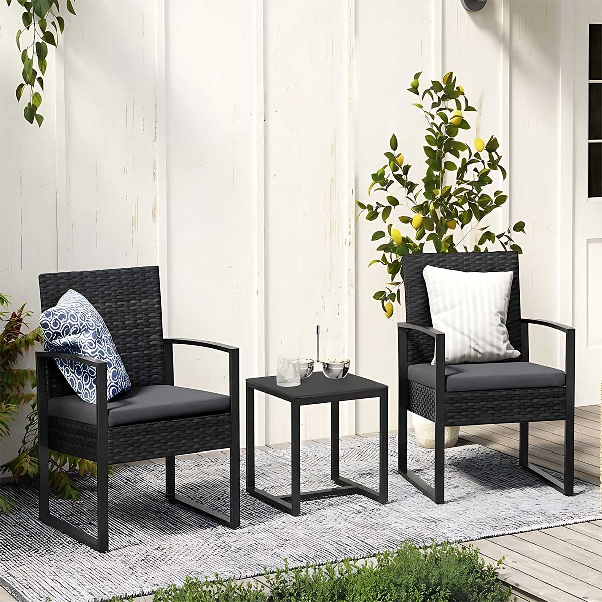 Ratan Set Za Terasu Maputo - 2 Fotelje i Stočić 