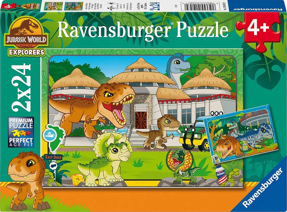 Puzzle za decu 2x24 dela Život u divljini Jurassic World Ravensburger 12001057