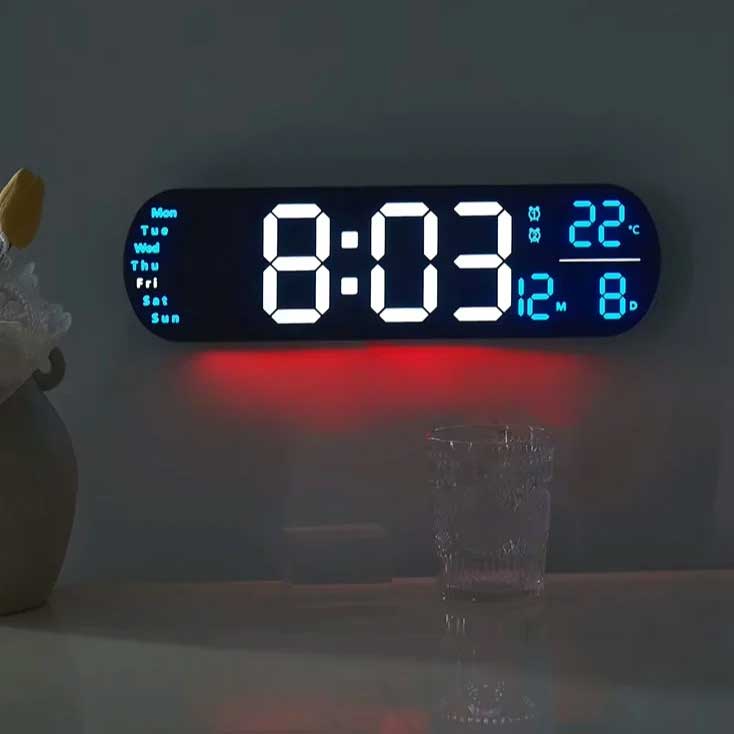 Digitalni zidni LED sat sa daljinskim upravljačem 11938BL