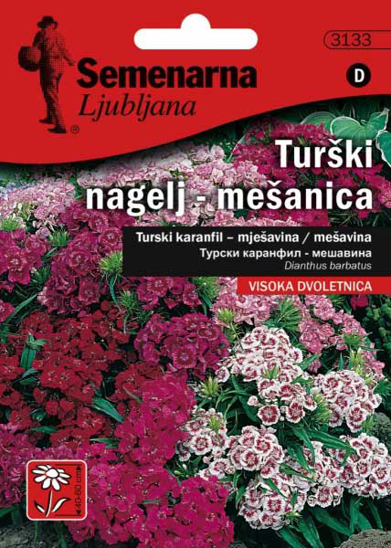 Seme za cveće 5 kesica Turski karanfil - mešavina -  Dianthus barbatus 3133