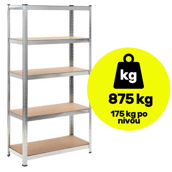 Metalna polica velike nosivosti 180x80x40cm 5x175kg