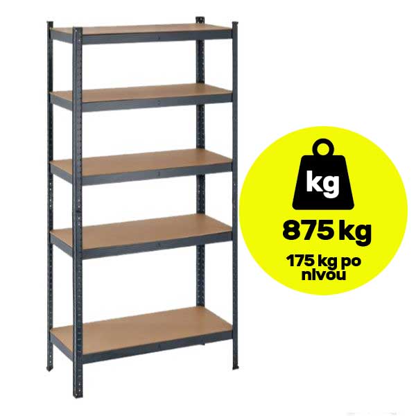Metalna polica velike nosivosti 180x60x45cm 5x175kg
