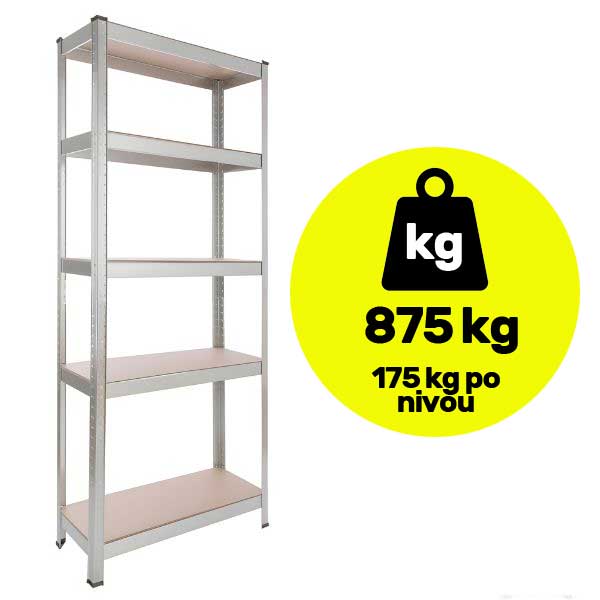 Metalna polica velike nosivosti 180x60x30cm 5x175kg
