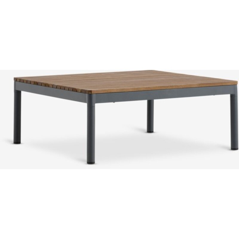 Lounge sto HOU Š75xD75 cm, aluminijum i tvrdo drvo