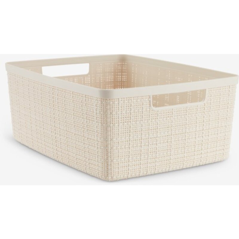 Korpa za odlaganje JUTE, plastika, 12 l, prljavo bela