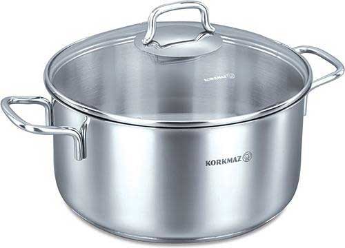 Korkmaz Perla INOX lonac sa staklenim poklopcem 5.5 lit. A1657