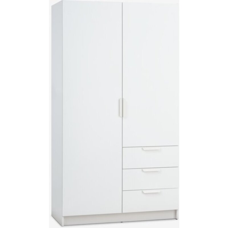 Ormar JENSLEV 96x176, 2 vrata, 3 fioke, bela