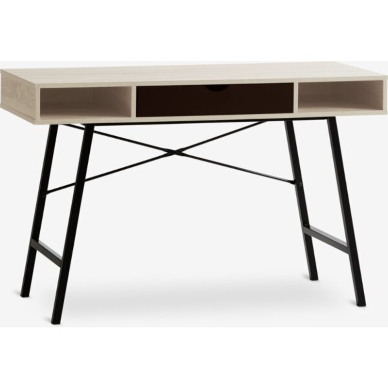 Radni sto ABBETVED 48x120 cm, hrast/crna