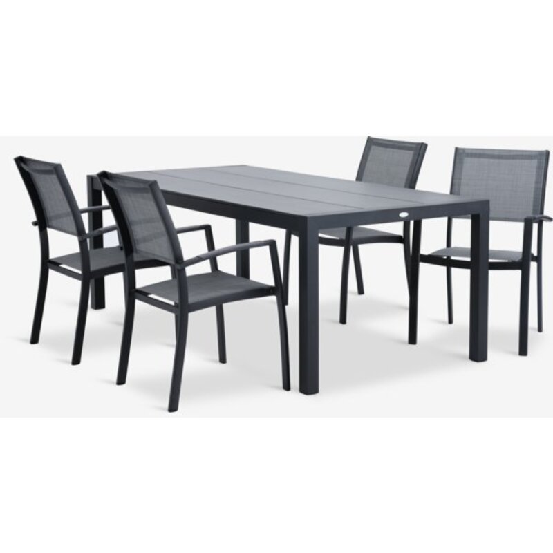 HAGEN D214 baštenska garnitura – sto i 4 STRANDBY stolice, siva