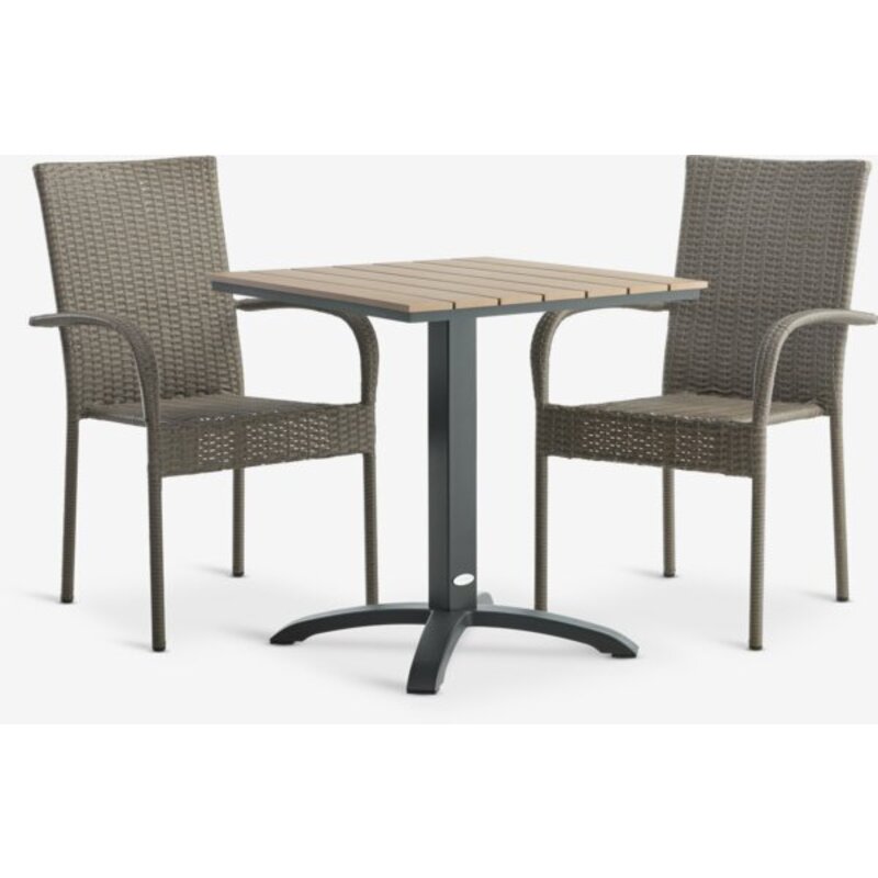 HOBRO D70 baštenski sto + 2 GUDHJEM stolice, natur