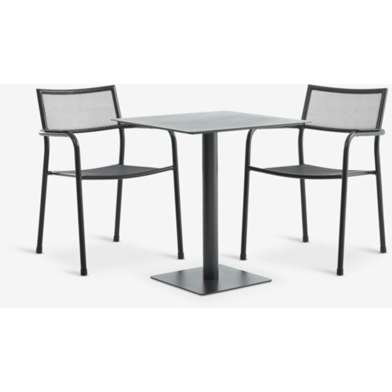 KAPPRUET D65 baštenski sto + 2 HEMSEDAL stolice, crna