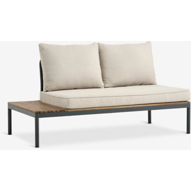Lounge modul dvosed HOU, aluminijum i bagremovina, sa jastucima