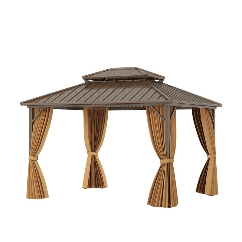 Metalni Baštenski Paviljon LUX sa Zavesama i Mrežom protiv Komaraca 354x294cm