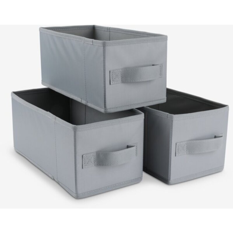 Korpa za odlaganje sa ručkama, set od 3 kom – 14x28x13cm, siva