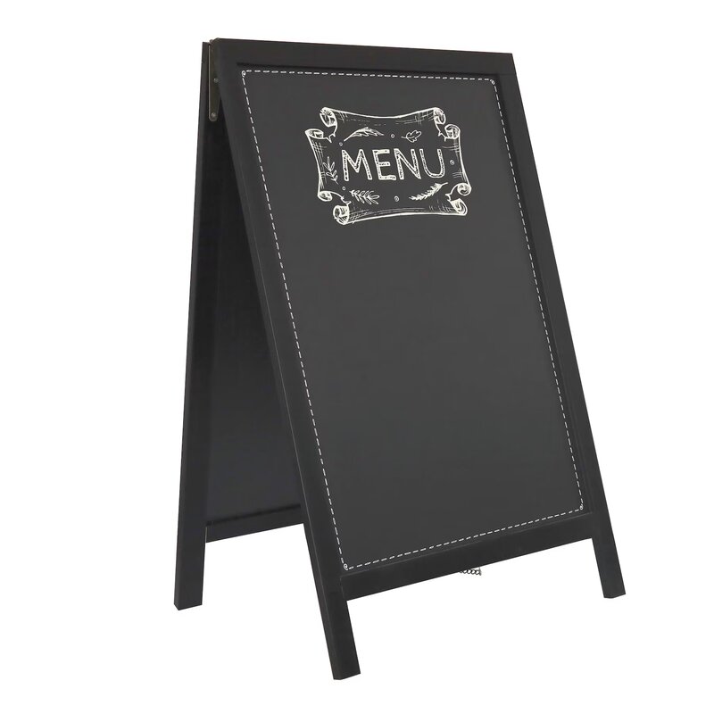 Crna A-tabla za trotoar 125 x 69 x 56,3 cm M-Pro