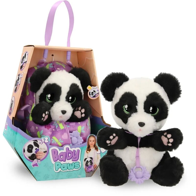 IMC Baby Paws plišana lutkica – tigar ili panda sa cuclom i ćebencetom