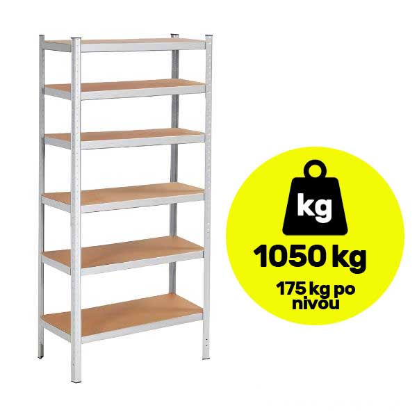 Polica sa 6 nivoa nosivosti po 175 kg 220x90x40cm