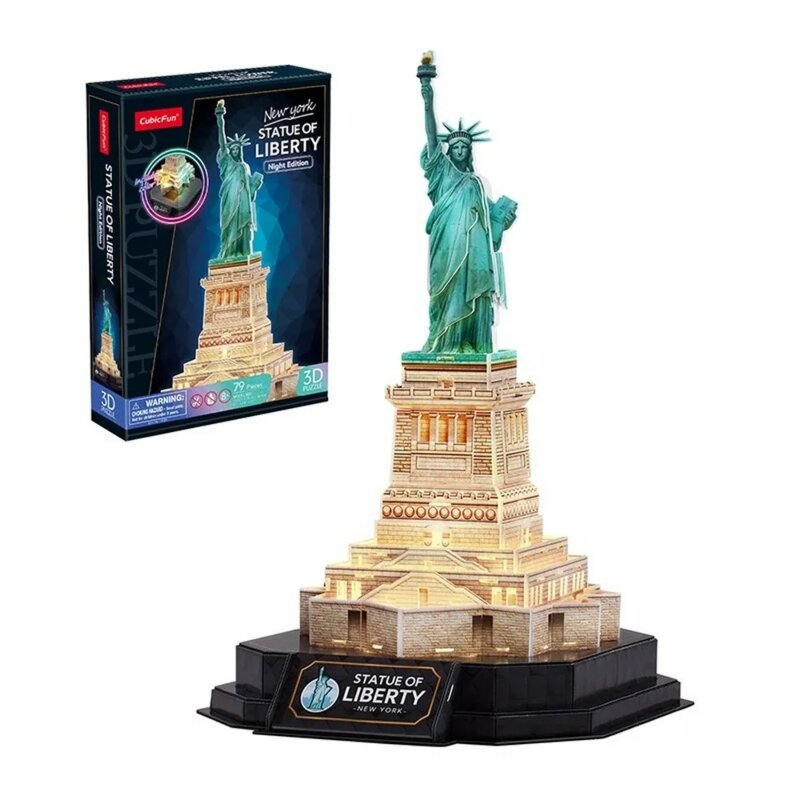 CubicFun 3D LED slagalica Statua slobode – Night Edition, 79 delova