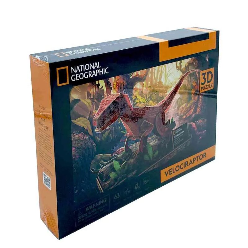 CubicFun 3D Puzzla Dinosaurus Velocisaurus DS1053h, EPS pena, 63 dela