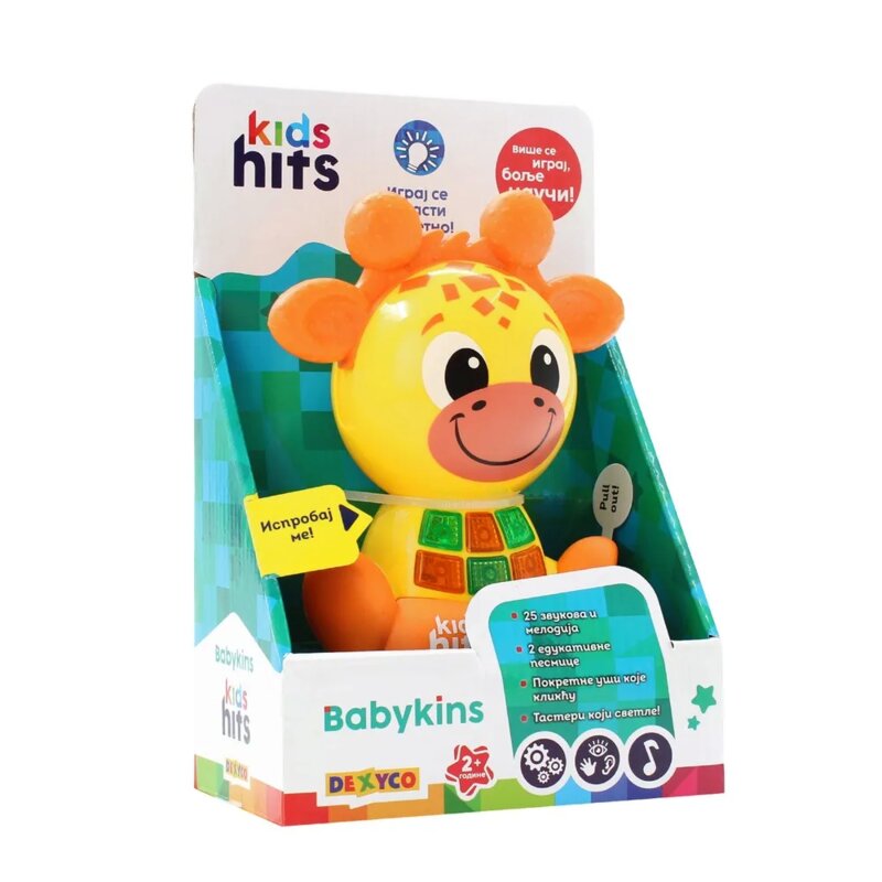 KIDS HITS Babykins Interaktivna Žirafica – edukativna igračka za bebe