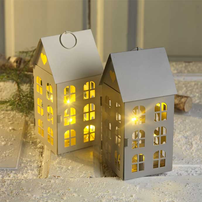 Novogodišnji fenjer 24cm 10 LED 