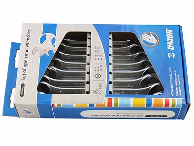 UNIOR Garnitura dvostr. viljuškastih ključeva 110/2-8CS, 6-22mm 8 del. hromirani, mat, 602846 845459