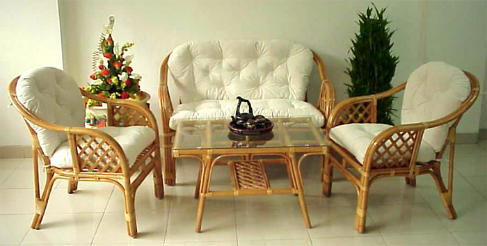 Garnitura od prirodnog ratan bambusa Marco Polo - dupli bambus u ramu