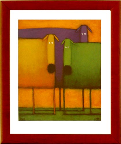 Yellow, green and purple dogs - Daniel Patrick Kessler - 1110 - 40/50 E3 EP WG