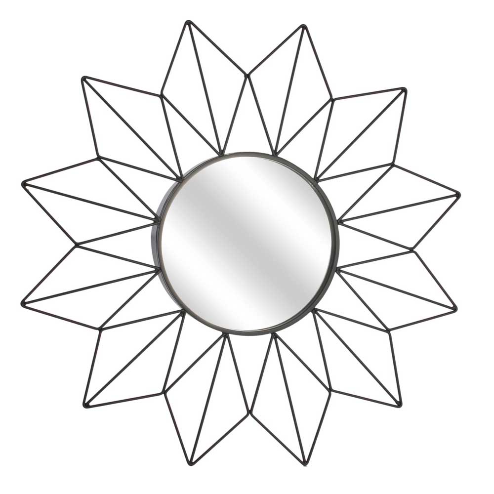 Dekorativno zidno ogledalo crni cvet 50cm