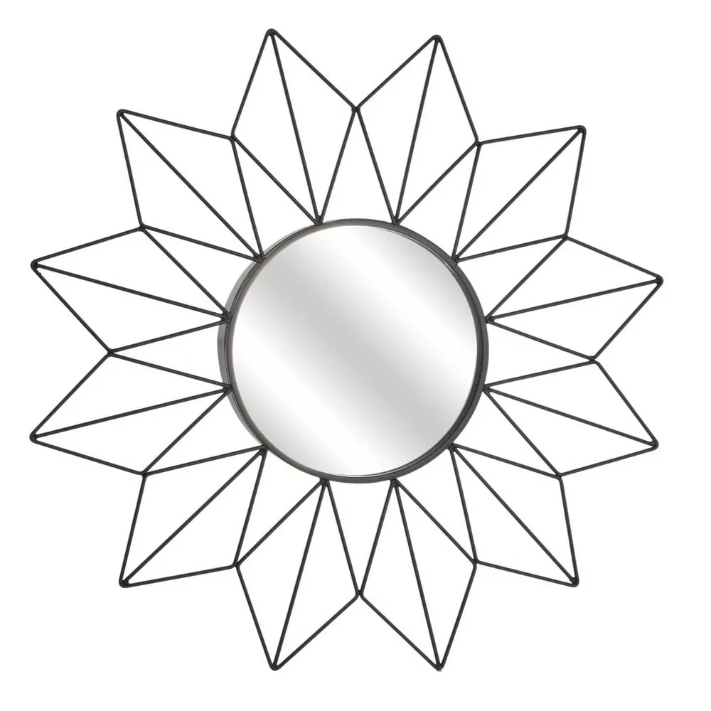 Dekorativno zidno ogledalo crni cvet 50cm