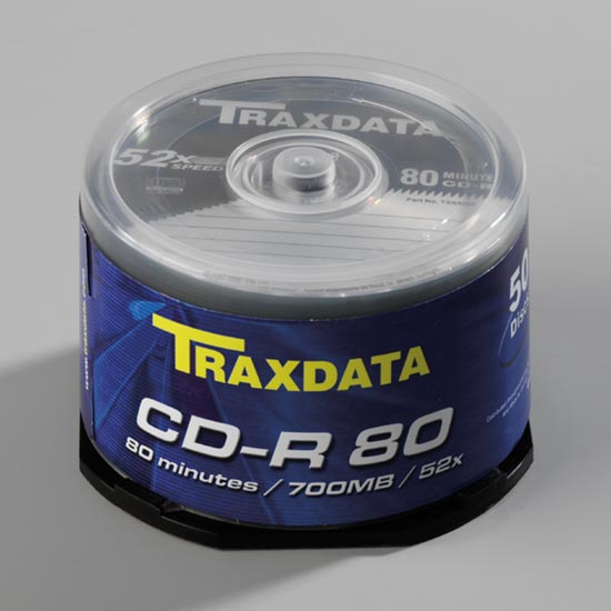 Traxdata CD-R 80 MIN. SILVER 52X BRAND CAKE 50 - Image 1