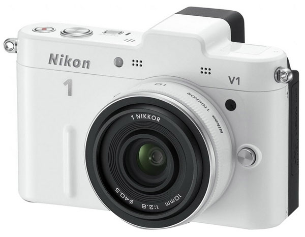 Nikon 1 digitalni fotoaparat sa zamenljivim objektivima V1 Beli set sa objektivom 10mm f/2.8 16721