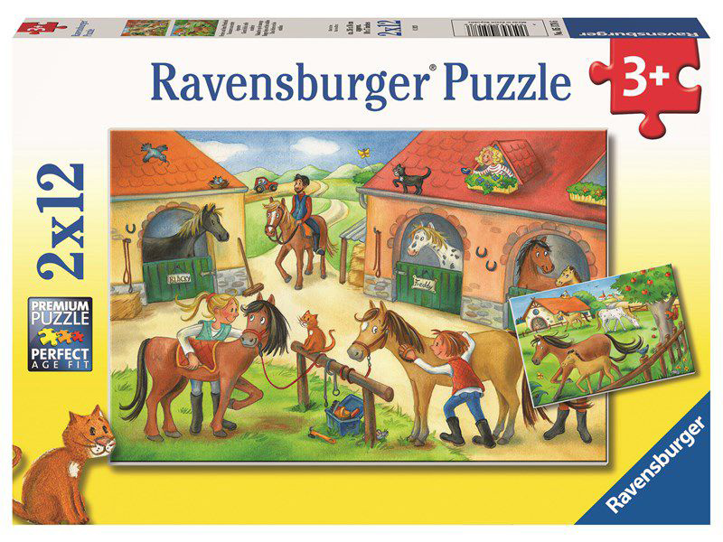 Ravensburger Puzzle slagalice 2x12 delova Srećni dani u štalama 05178 - Image 1