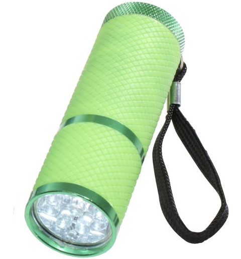 Baterijska lampa NEONA sa 9 LED dioda zelena