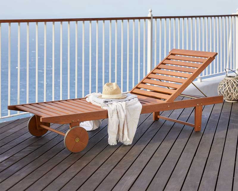 Drvena Ležaljka Sa Točkovima Livorno - 71 x 197 cm