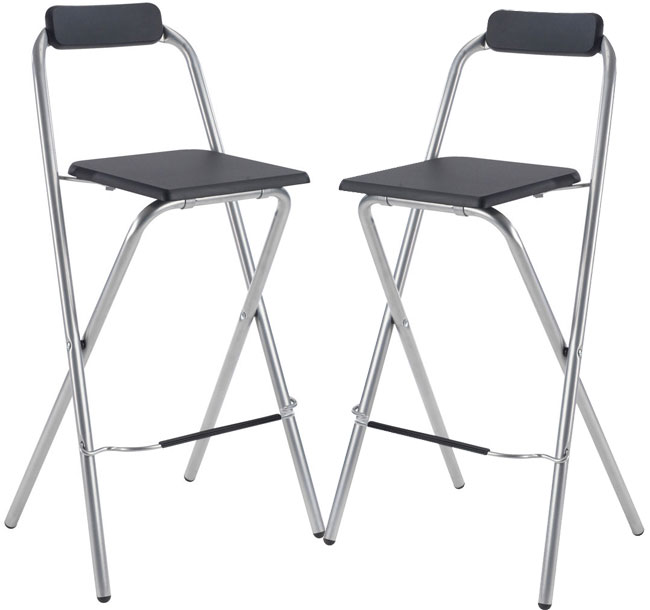 Dve sklopive barske stolice Fresno metal/crna