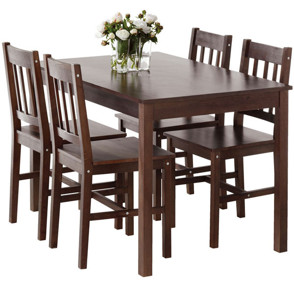 Trpezarijska garnitura Joanne sto i 4 stolice kafa