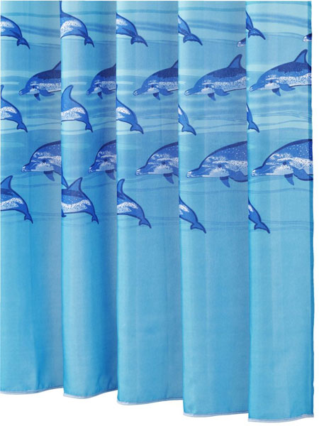 Zavesa za tuš kabinu ili kadu Delfin 180x200 plava