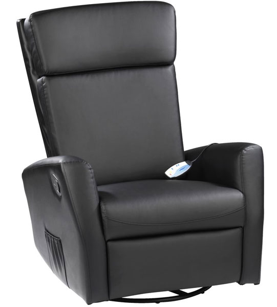 Masažna fotelja York od crne veštačke kože - Image 1