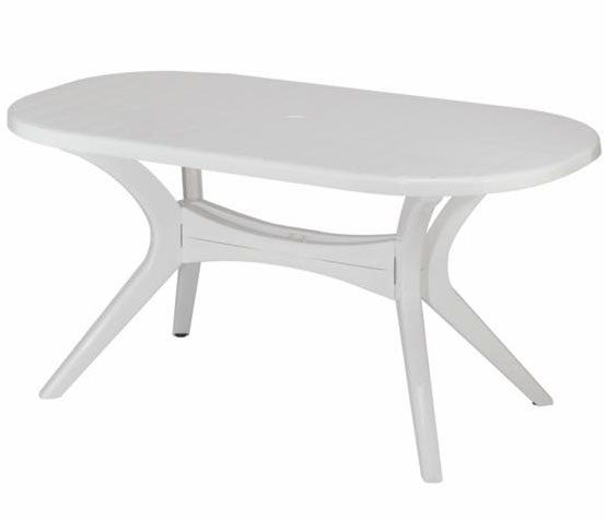 Steiner Lyon ovalni plastični sto bele boje 150x90 802440