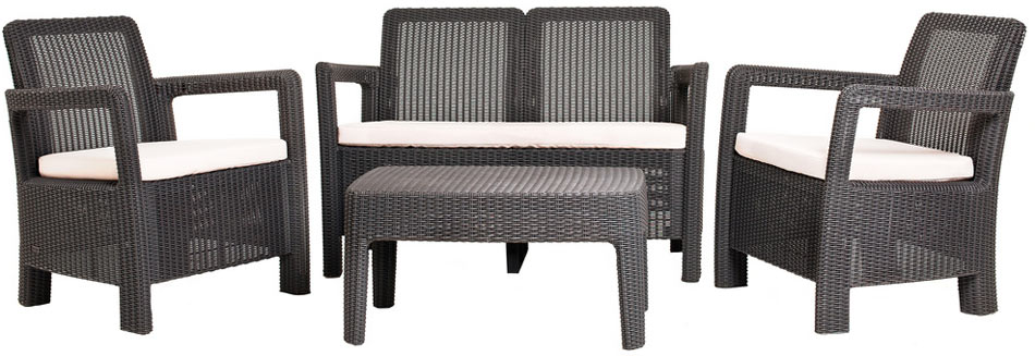 Espirito Grey Baštenska Garnitura - 2 Fotelje, Sto i Dvosed