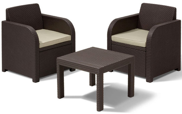 Baštenski set Plazza od veštačkog ratana Allibert