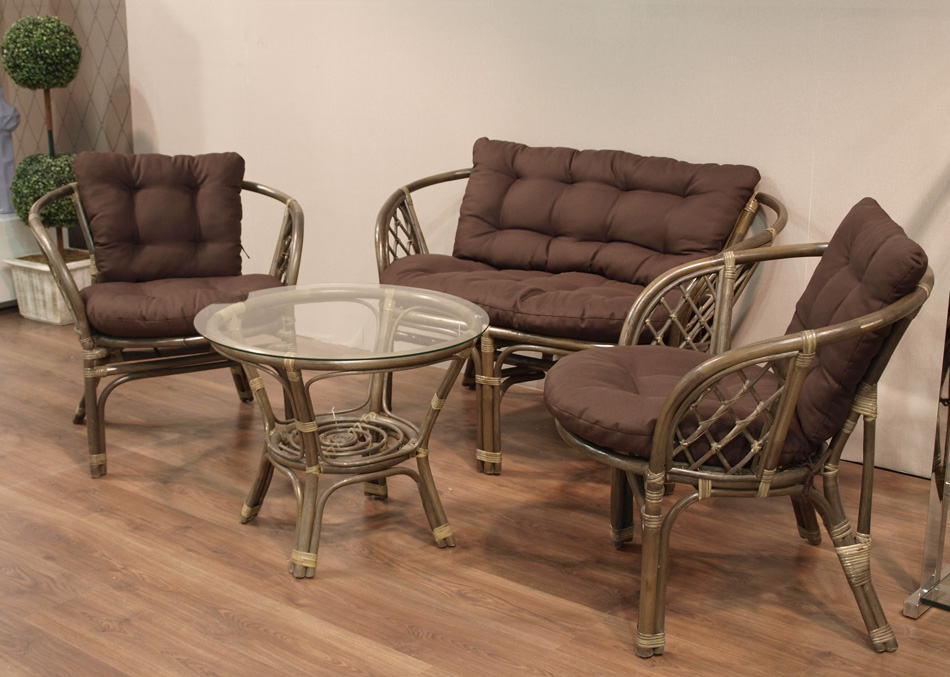 Garnitura Od Prirodnog Bambus Ratana LoveIt Braon