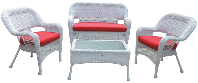 Garnitura za Dvorište i Terasu 2 Fotelje Dvosed i Sto Cleo White