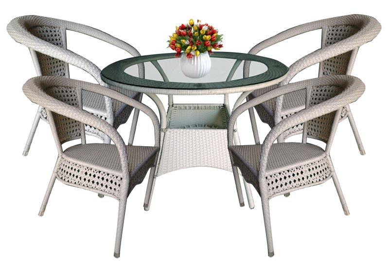 Wickwr Baštenska Garnitura Amalfi - 4 Fotelje + Sto