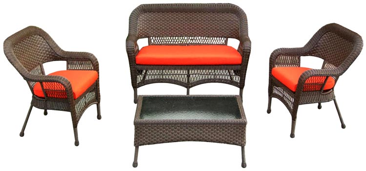 Garnitura za Dvorište i Terasu 2 Fotelje Dvosed i Sto Cleo Brown