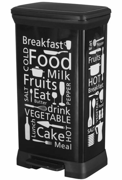 Curver kanta za otpatke 50L Deco crna štampa CU 02162-K03