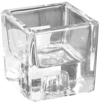 PapStar stakleni svećnjak 6x6x6 za tealight i stubne sveće PS 13907 - 2 komada